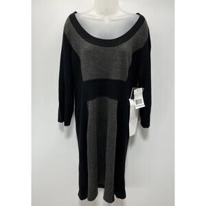 Womens Brand K studio. Black & Gray Sweater Dress Size XL NWT